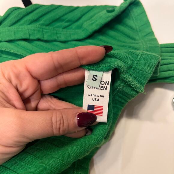 Cotton Citizen Kelly Green Capri Crop Cardigan Sweater Size Small - Picture 6 of 9